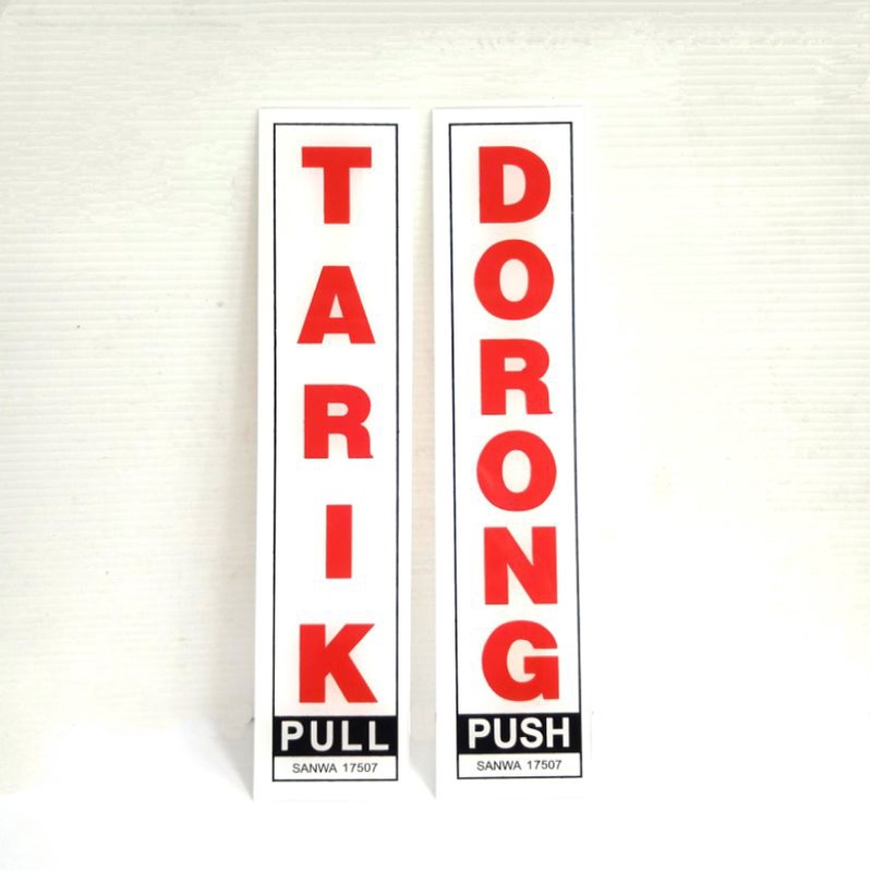 

sign akrilik tarik dorong/sign board sansan wawa