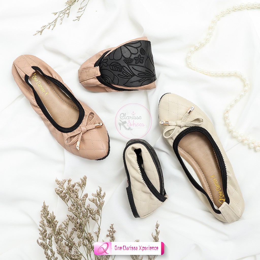 Clarisse Flatshoes Wanita LOVA bahan sol karet Lentur