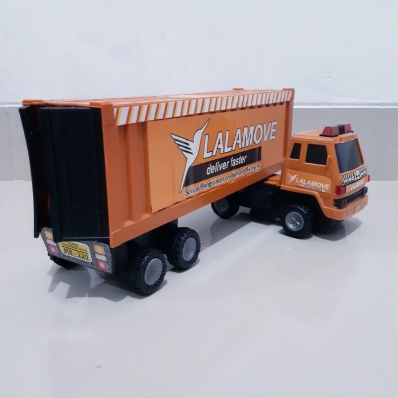 Image of Mainan Truk Kontainer Sicepat Lalamove - Mobil Box Ekspedisi Anak #4