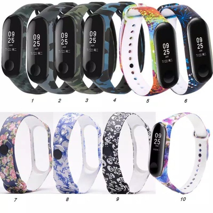 STRAP MOTIF pengganti gelang jam mi band 3 dan 4 motif