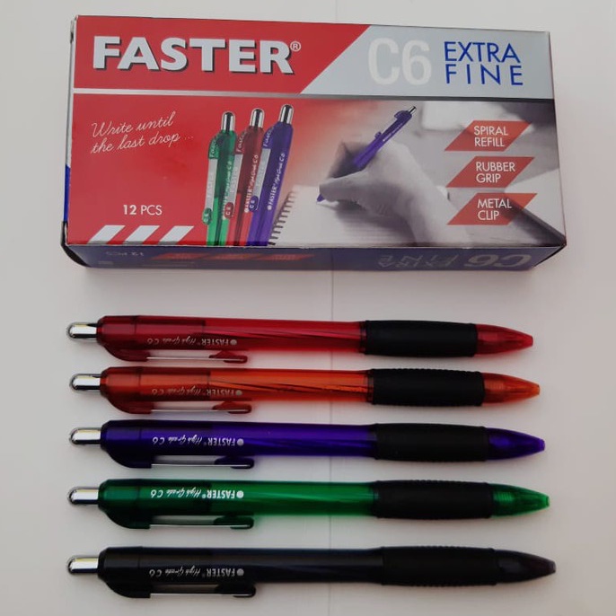 

Pulpen Faster C-6 Tinta Hitam (CETEK)/Bolpen/Ballpoint/Bolpoin/Pena/Ballpen