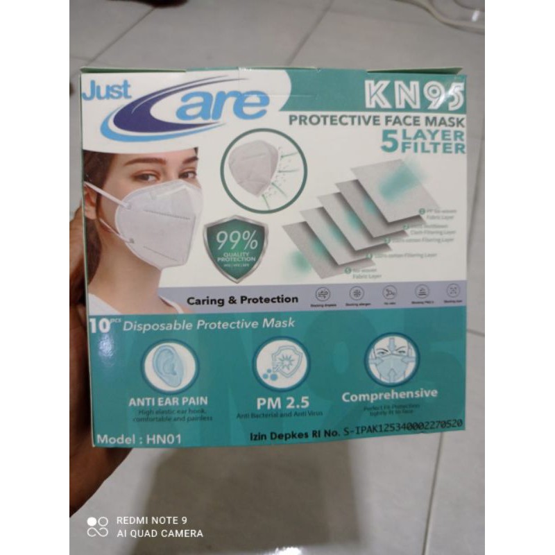 MASKER KN95 ISI 10 Pcs MASKER 5 Ply NON MEDIS MURAH