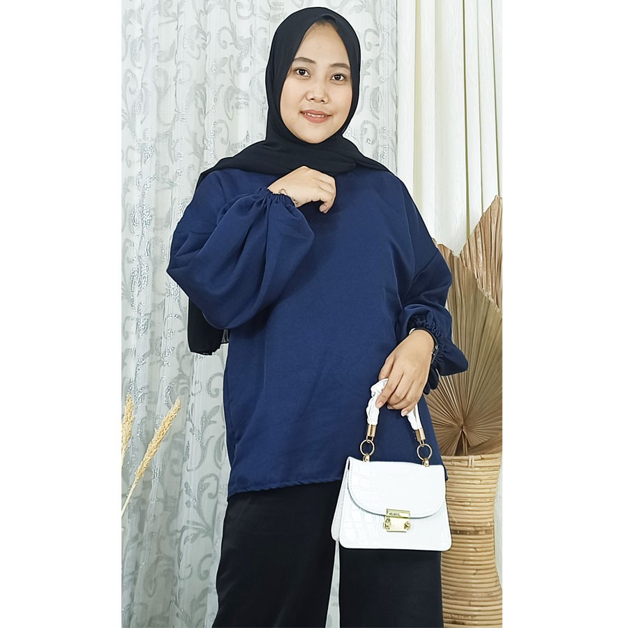 OLA TOP BLOUSE LENGAN BALON KATUN GL FASHION