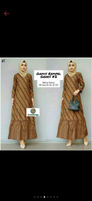 Gamis Rempel Genes #2 Busana Batik Wanita Modern High Quality Katun Halus Premium Casual Formal