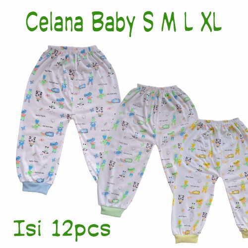 Celana Panjang Bayi dan Anak ISI 12 PCS Size S M L