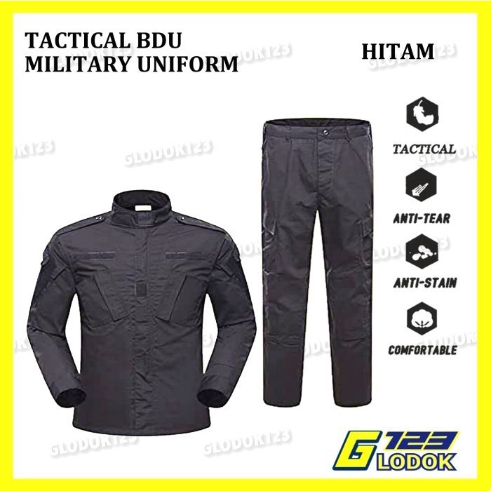 Combat Suit BDU Tactical SWAT Police Loreng Gurun Tiger Stripe Import