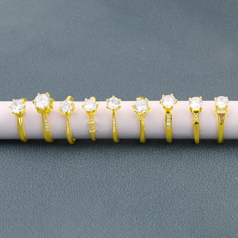 Cincin Lapis Emas Asli Kadar 375 Hias Berlian Adjustable Gaya Korea Untuk Wanita