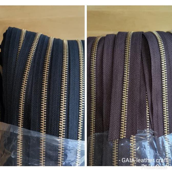 

YKK zipper ritsleting resleting besi no 5 dua arah - gold OBRAL