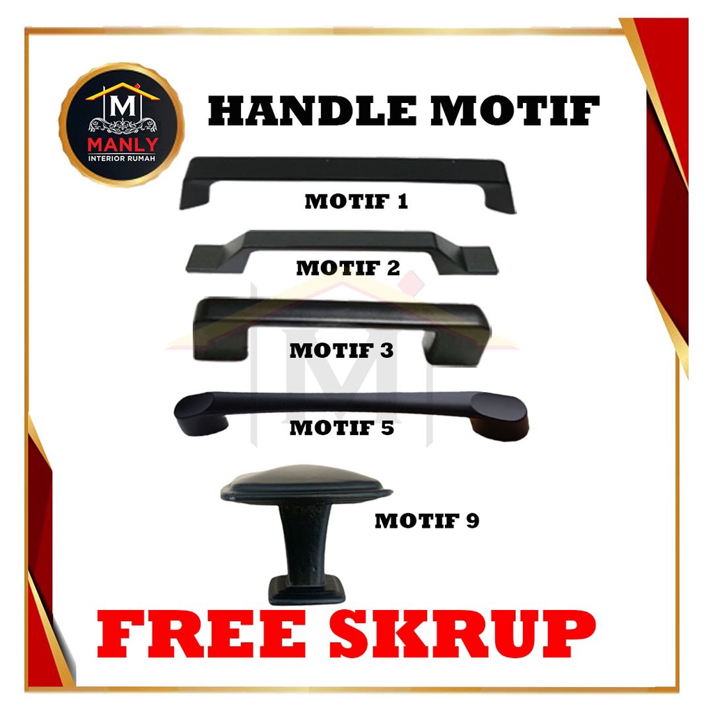 Handle Handel BLACK Tarikan Laci Hitam Minimalis Modern Bulat Gagang Pintu Lemari Nakas