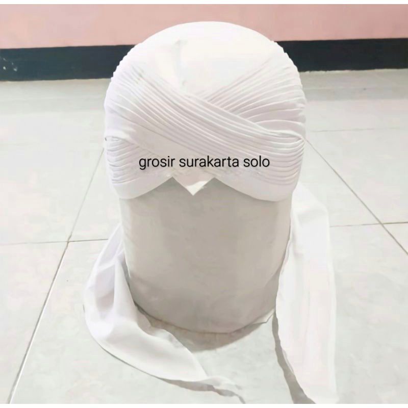 Blangkon Sunan Lipat Sliwir Putih Polos