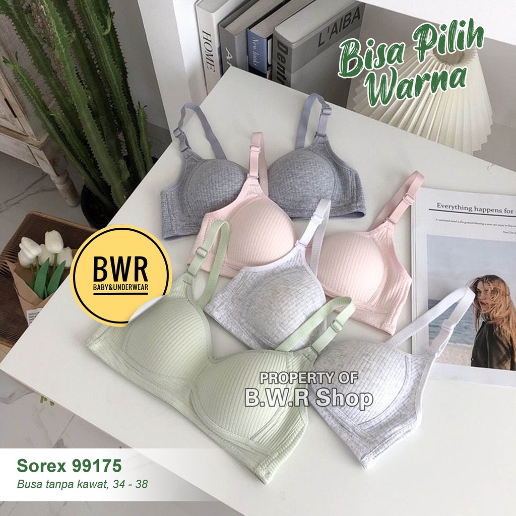 Bh Sorex 99175 99193  Salur Bra Sorex Busa Sedang Tanpa Kawat Kait 3 Terlaris | Bra Sorex 99175 99193 Busa | Bwr