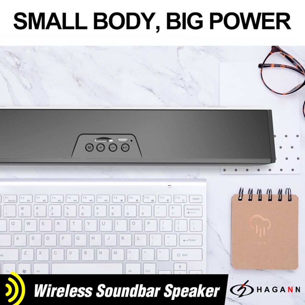 Speaker Bluetooth Portable Mini Soundbar Komputer PC Laptop Spiker Kecil Dengan Lampu LED SPE-B20