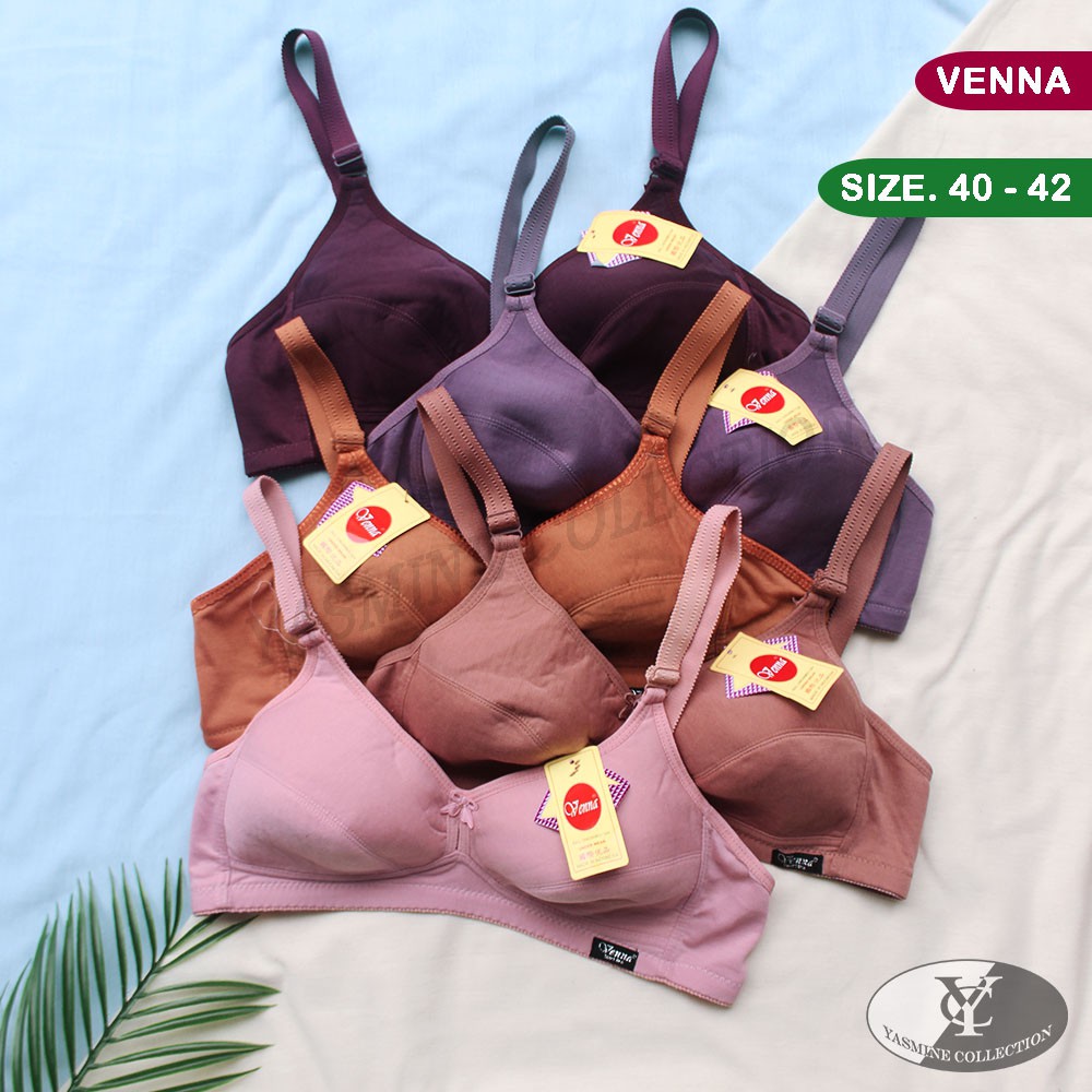 BH Venna Kait 3 - Bra Jumbo  / BH Sport Wanita Dewasa - Kancing / Kait 3 - Random Warna