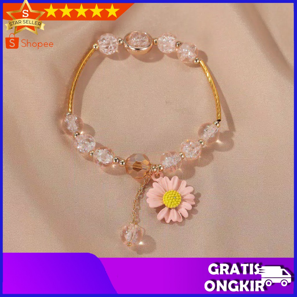 HADIAH / KADO GELANG WANITA PACAR SUN FLOWER PINK