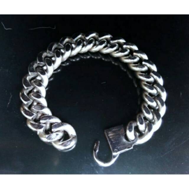 Gelang Pria Rantai Silver Monel Stainless Steel