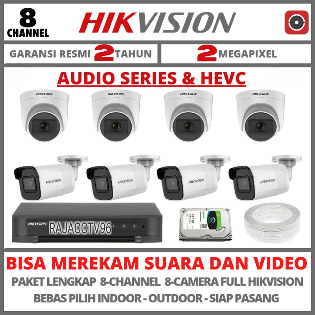 PAKET CCTV HIKVISION AUDIO SERIES 8 CHANNEL 8 CAMERA 2MP TURBO HD 1080P KAMERA CCTV