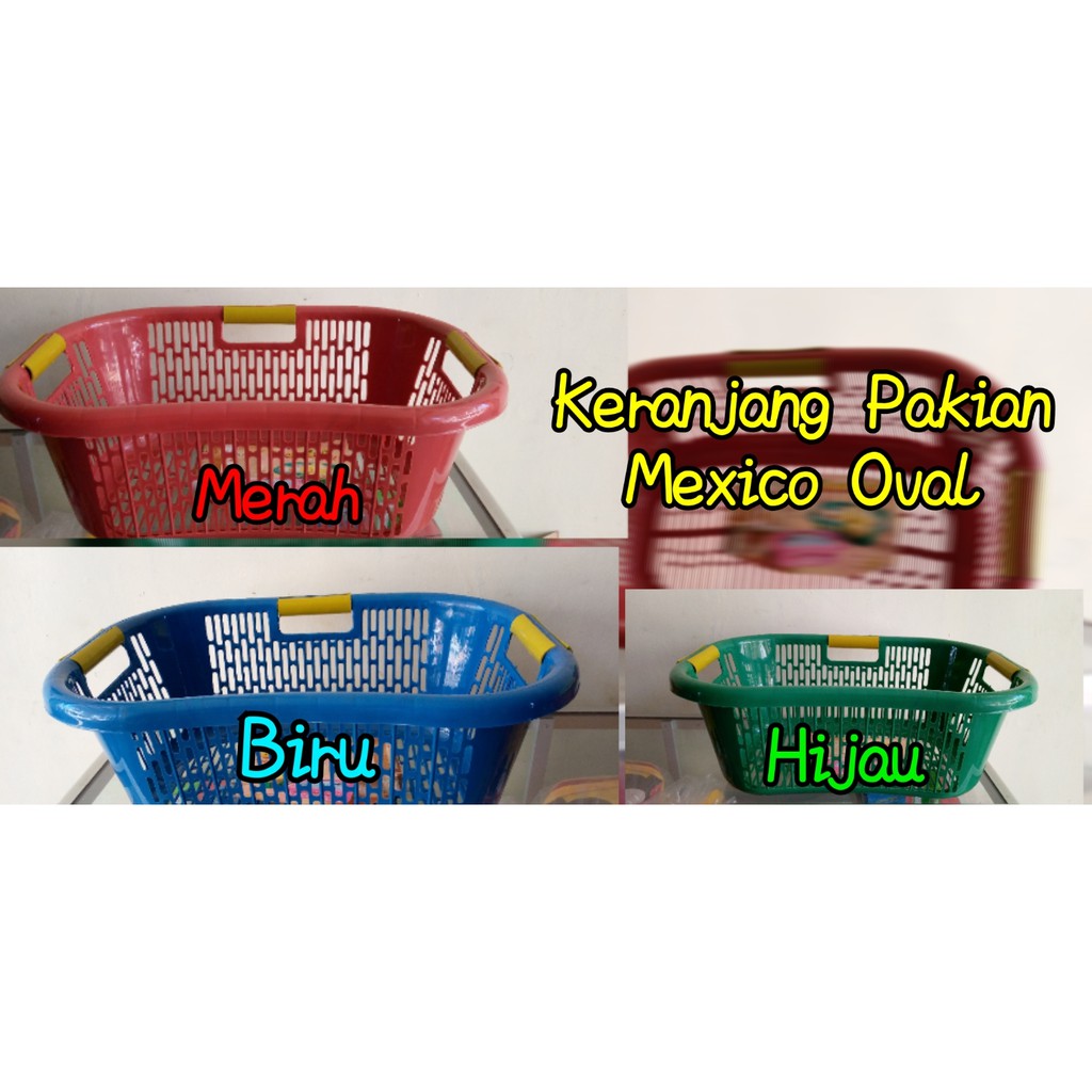 KERANJANG PAKAIAN MEXICO OVAL (T) - 60CM DX CEMERLANG/KERANJANG LAUNDRY
