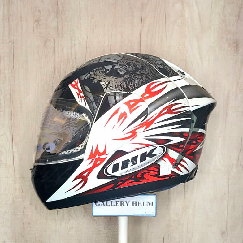 INK CL Vista #1 White Red Gunmetal / Helm full Face / INK full Face / INK CL vista motif 1 / INK CL 