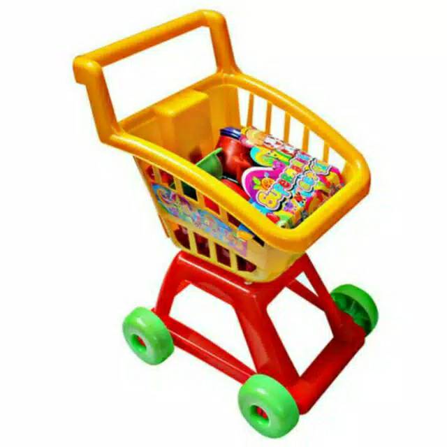 Troli supermarket mini mainan anak
