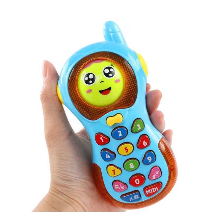 MAINAN EDUKASI BABY HANDPHONE TOYS BABY - LAMPU DAN MUSIK WAJAH SMILE - BD