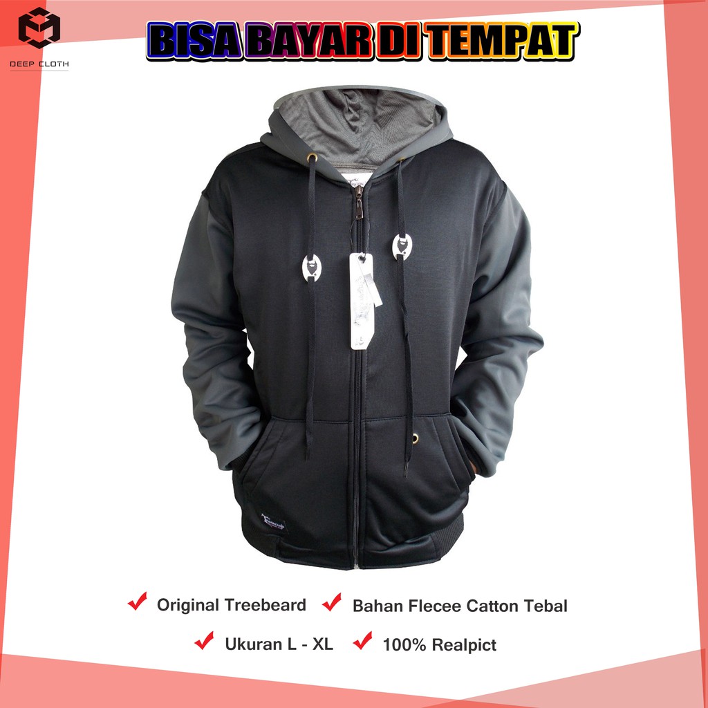 Jaket Pria Hoodie Keren Model Terbaru Bahan Tebal Original Treebeard / Jacket Pria Murah Kekinian