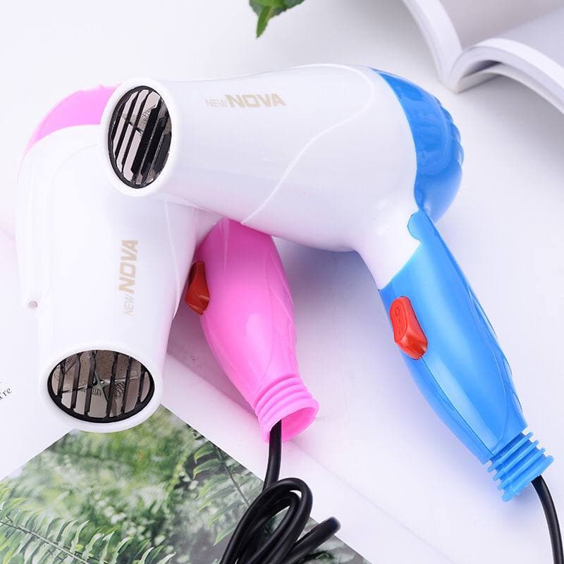 [COD] Hair Dryer Pengering Rambut 350 Watt Portable Mudah dibawa Traveling l Nova-1290 BIRU &amp; PINK