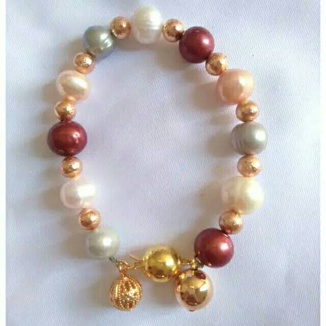 Gelang mutiara mix asli dari lombok