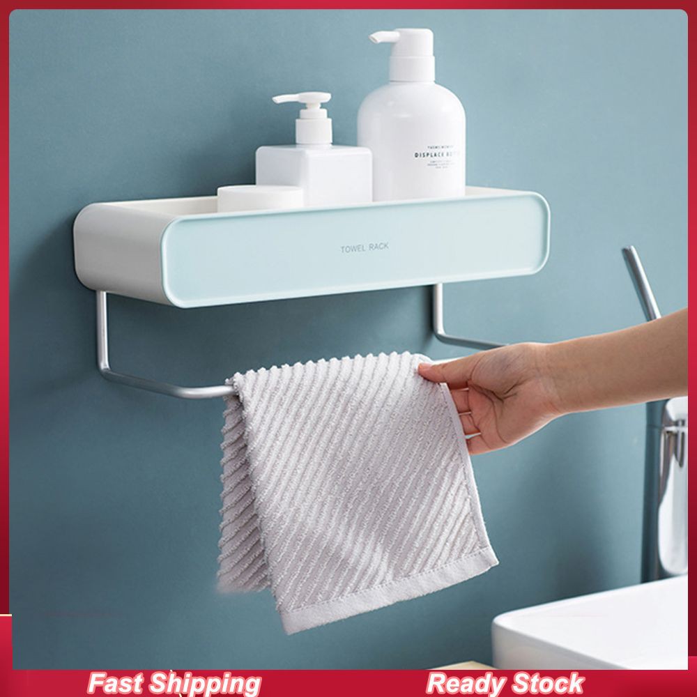 On Hand Perforated Towel Rack Single Pole Bathroom Rack Bathroom