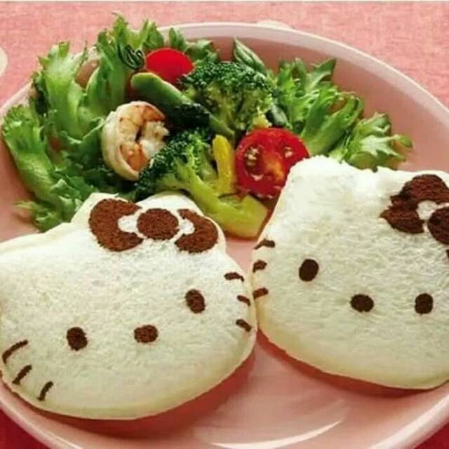 Cetakan bento kepala helly kitty