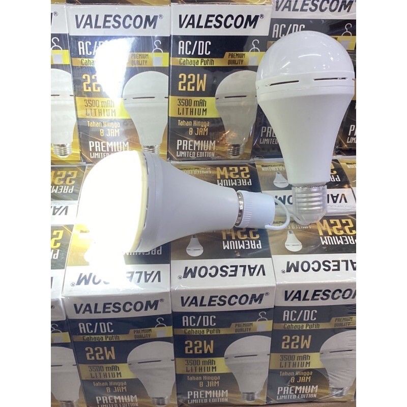 COD BOHLAM LAMPU LED EMERGENCY VALESCOM 22W AC/DC TAHAN 8 JAM//BOHLAM EMERGENCY SENTUH NYALA VALESCOM 22WATT