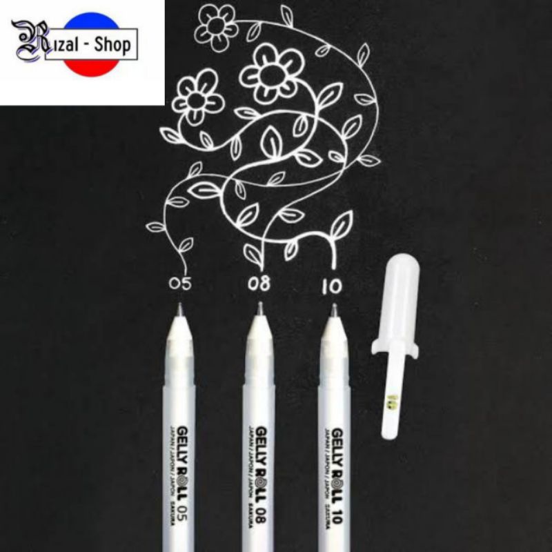 

Sakura Gelly Roll Pen White Pulpen Tinta Putih Ecer / Fine Medium Bold