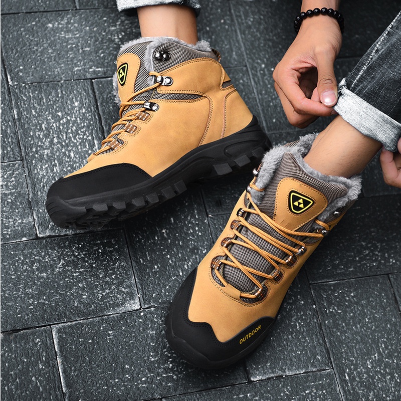 Sepatu     Tahan Air Outdoor Climbing Boots Pria Kualitas Sepatu Tinggi-Top 45 Pria Kapas Sepatu hik