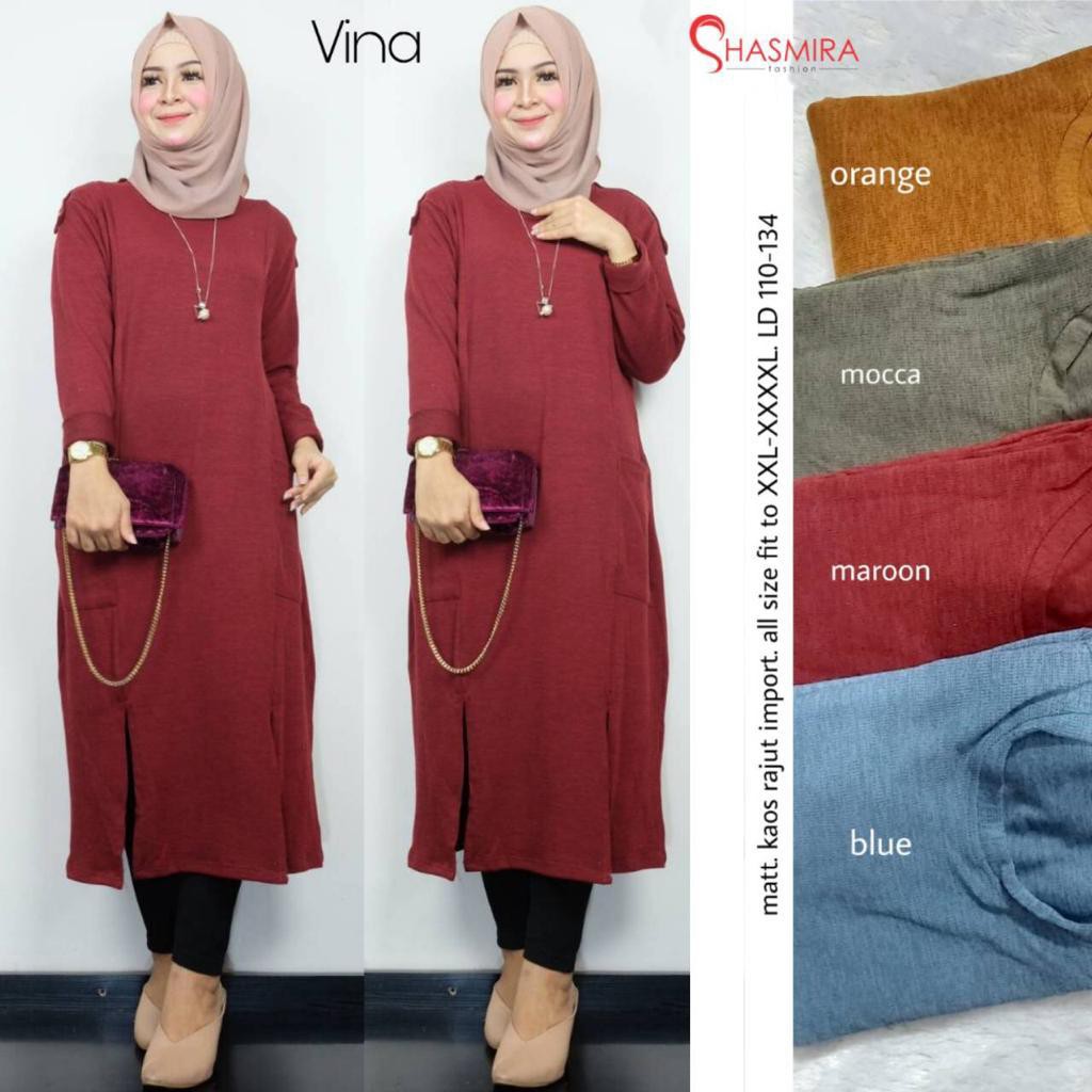 VINA LONG TUNIK FAB KAOS RAJUT IMPORT