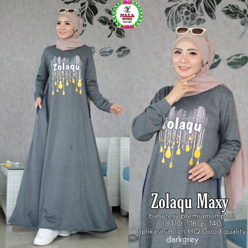 Sporty gamis gamis kaos gamis casual longdress kaos Maxy sporty Zolaqu Maxy Ori by Nala