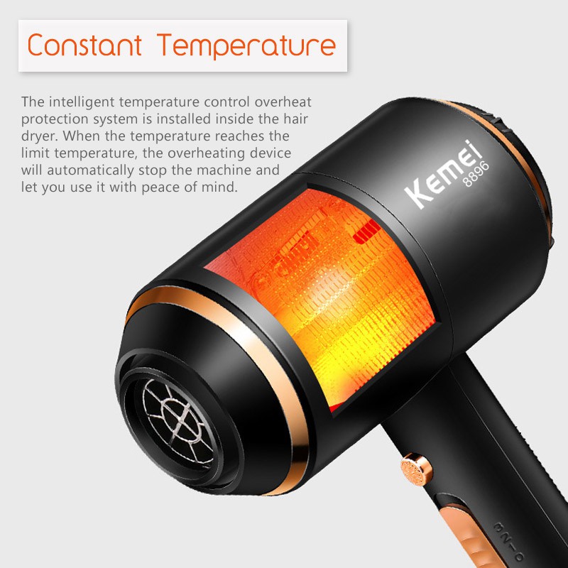 Kemei KM-8896 Professional Hair Dryer Super Power 4000W Strong Wind Power Electric Hair Dryer Salon