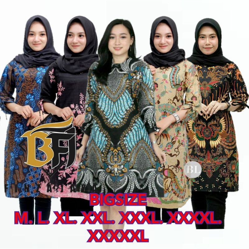 Tunik batik wanita M L XL XXL XXXL XXXXL XXXXXL