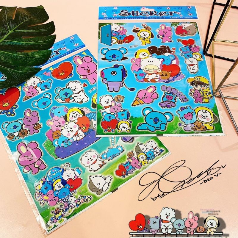 STICKER BTS 30CM ORIGINAL IMPORT BTS BT21 GAMBAR TEMPEL