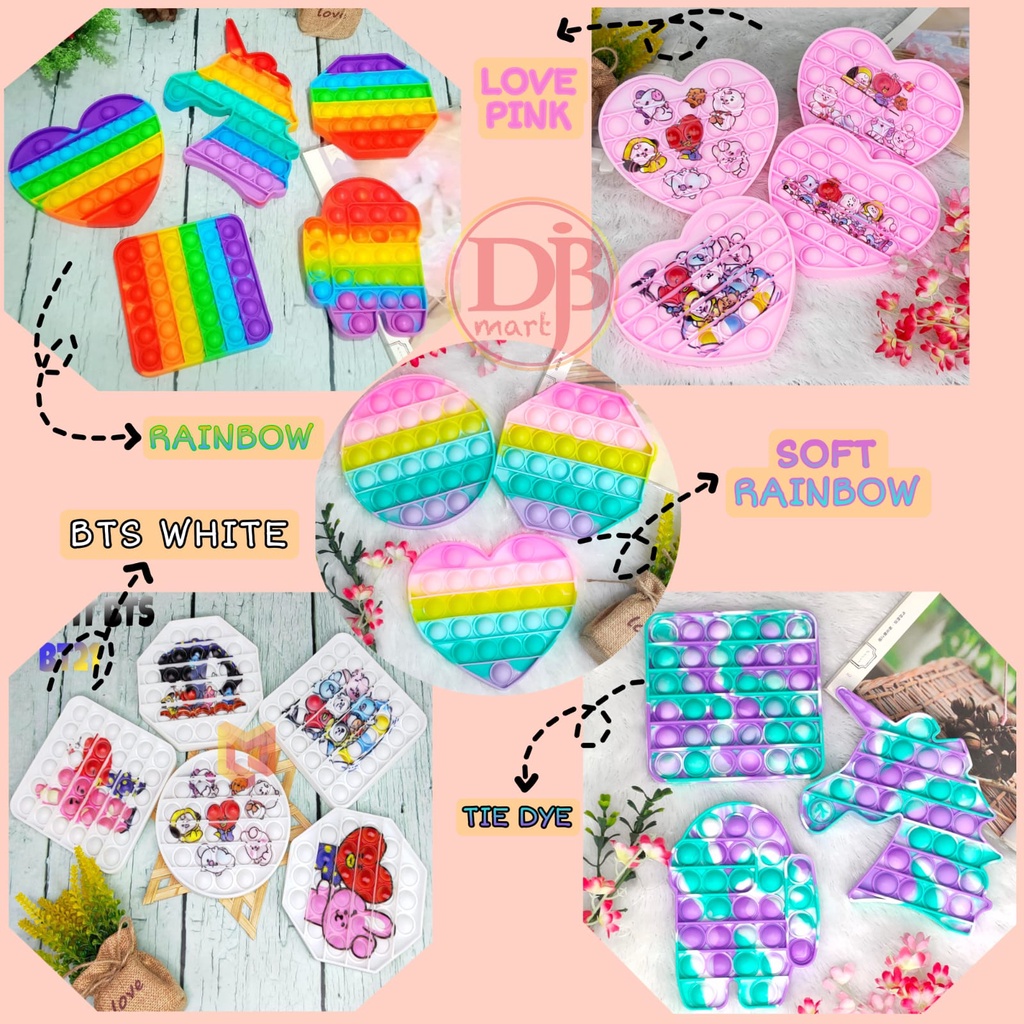 Mainan PopIt Fidget Toys Rainbow / Pop It / Fidget Toys Silicon / Popit Mainan Anak