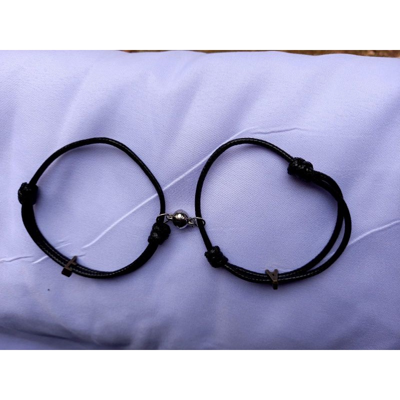 2 PCS GELANG MAGNET COUPLE INISIAL HURUF