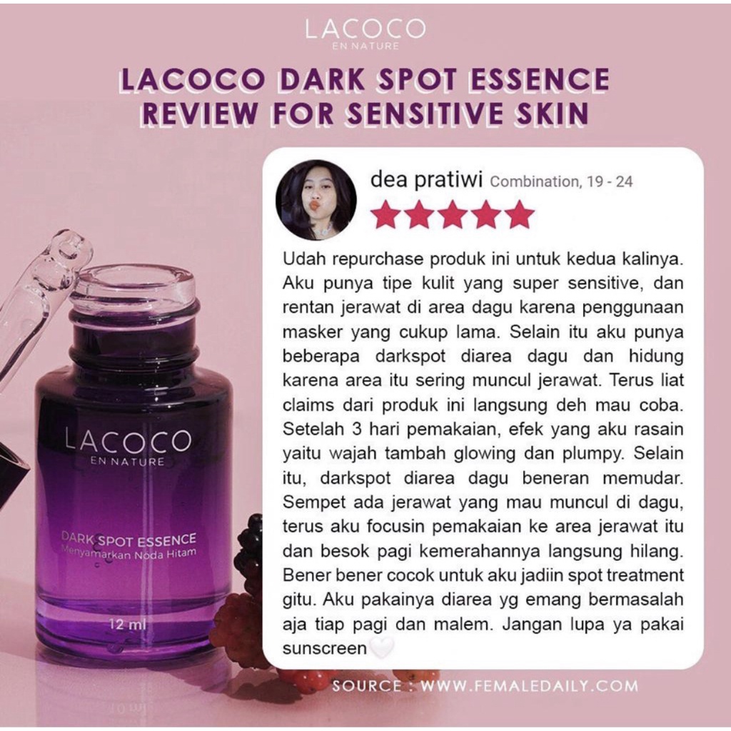 Lacoco Darkspot Essence / Dark Pot Lacoco Penghilang Bekas Jerawat Ampuh Penghilang Flek Hitam di Wajah DarkSpot 12ml