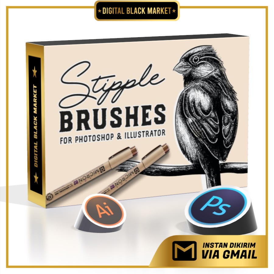 Stipple Brush Set  - Photoshop And - Illustrator
