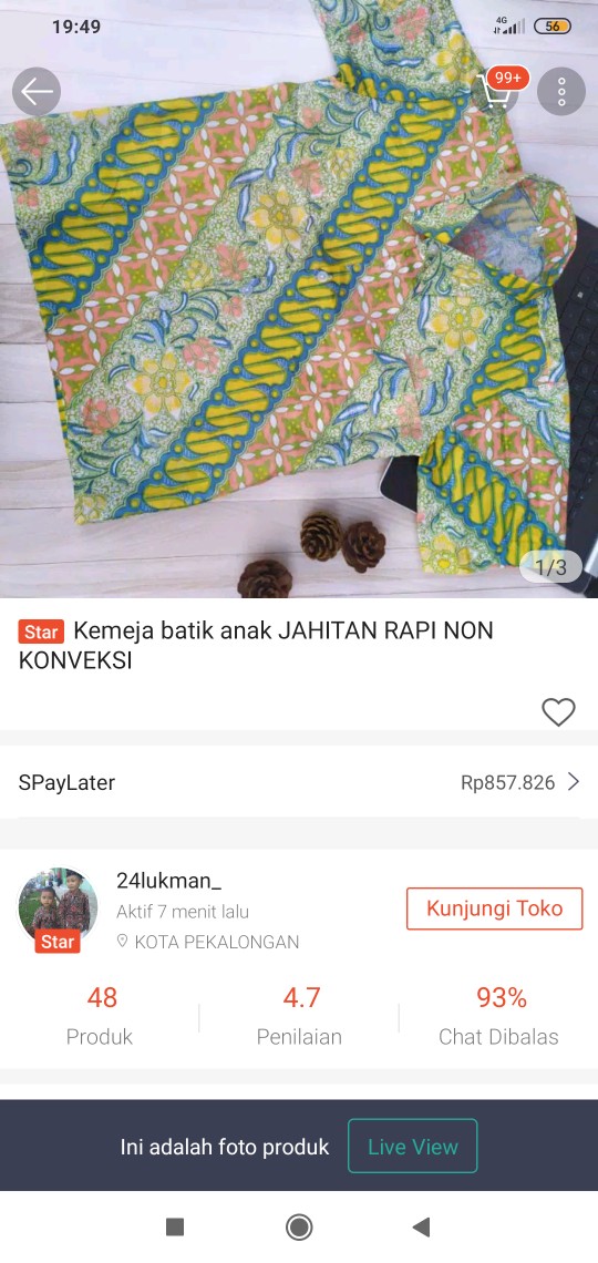 Kemeja Batik Anak Jahitan Rapi Non Konveksi