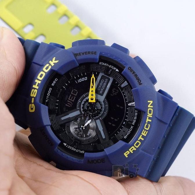 RECOMENDED G-SHOCK GA-110 GSHOCK GA110 DOUBLE WARNA BLUE NAVY