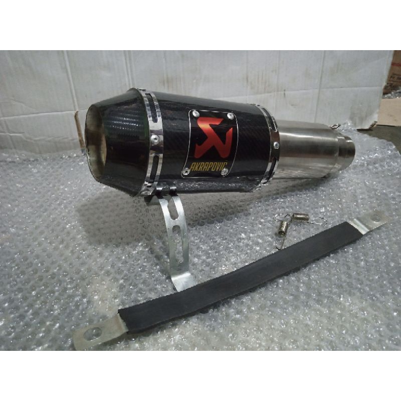 Slencer Akrapovic Inlet 50 Lengkap Dengan Peer dan Klem