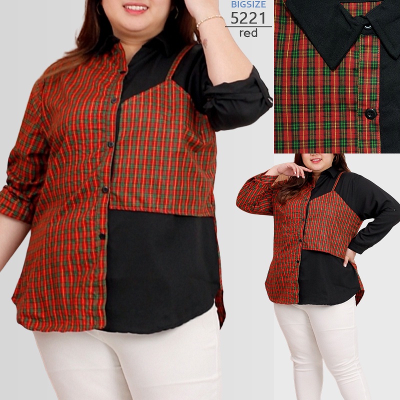 ARENA - Kemeja Lengan Panjang Jumbo Blouse Wanita