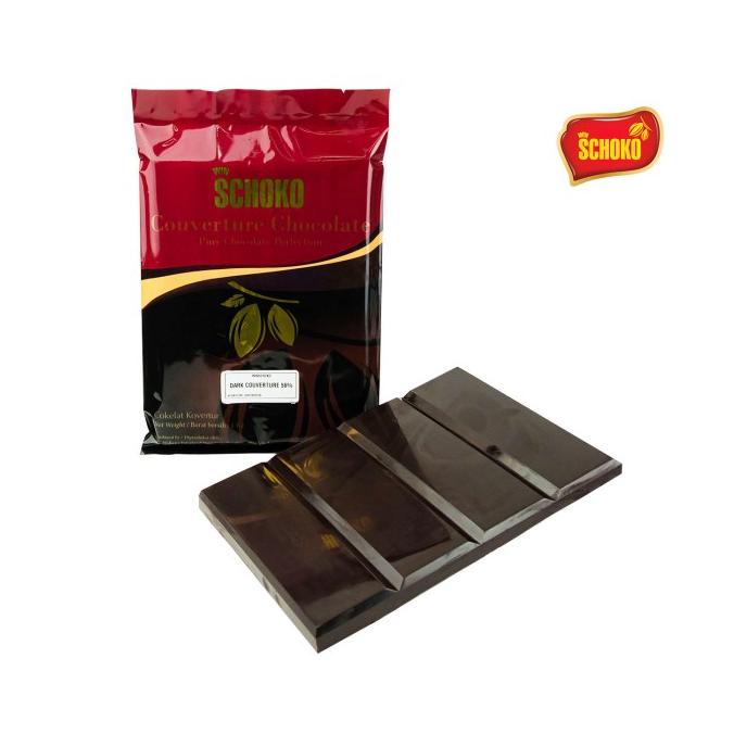 

[COD] SCHOKO Dark 56% Couverture Block - 1 Kg / Coklat Kovertur Batangan [COD]