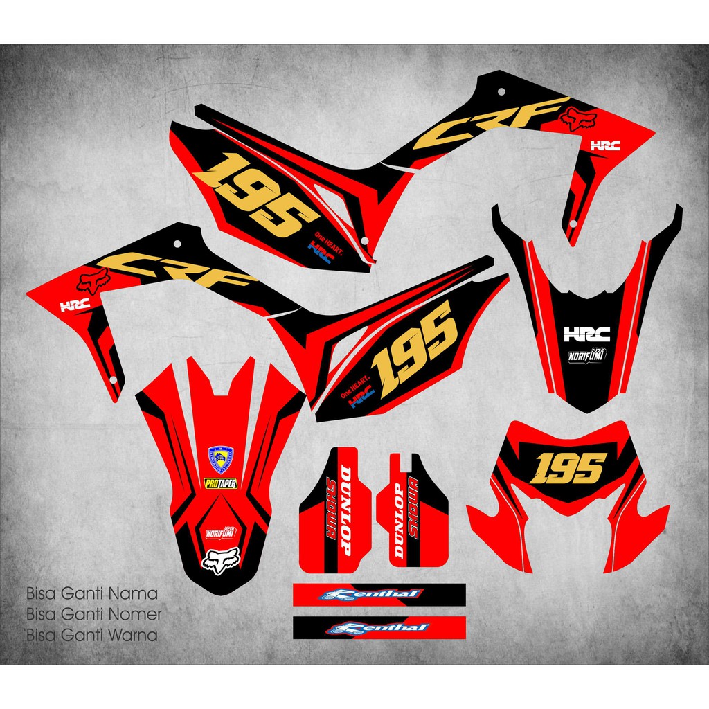 Sticker Decal Custom Honda CRF 150 L Design Bebas Fox