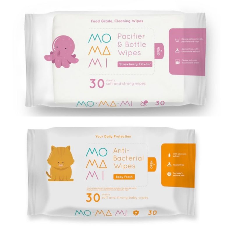 Momami Anti-Bacterial/Pacifier &amp; Bottle Wipes 30 Sheets