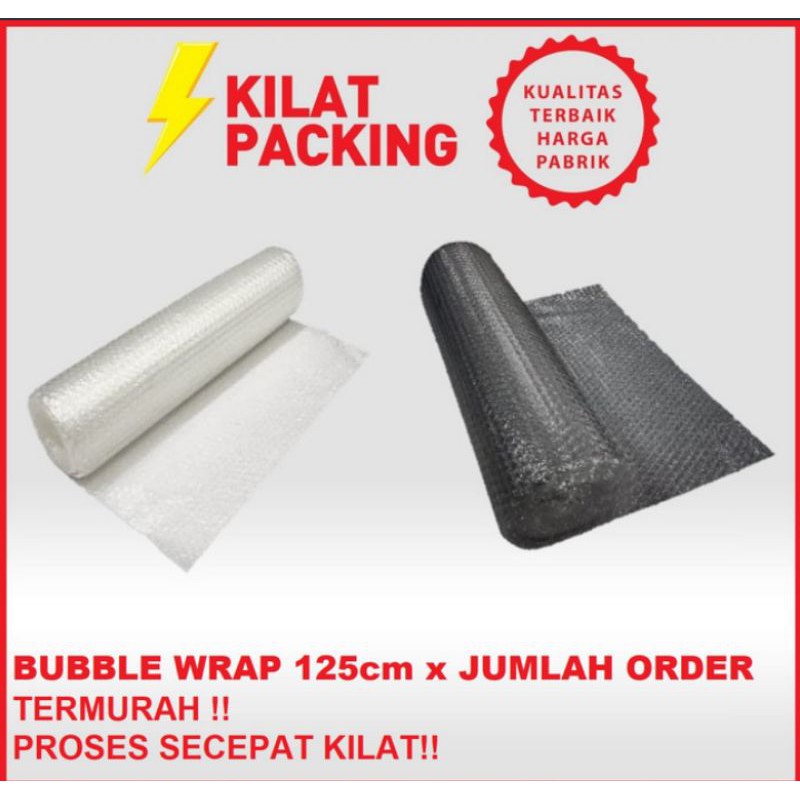 

BUBBLE WRAP ROLL METERAN (1.25 M X JUML ORDER) HITAM DAN PUTIH