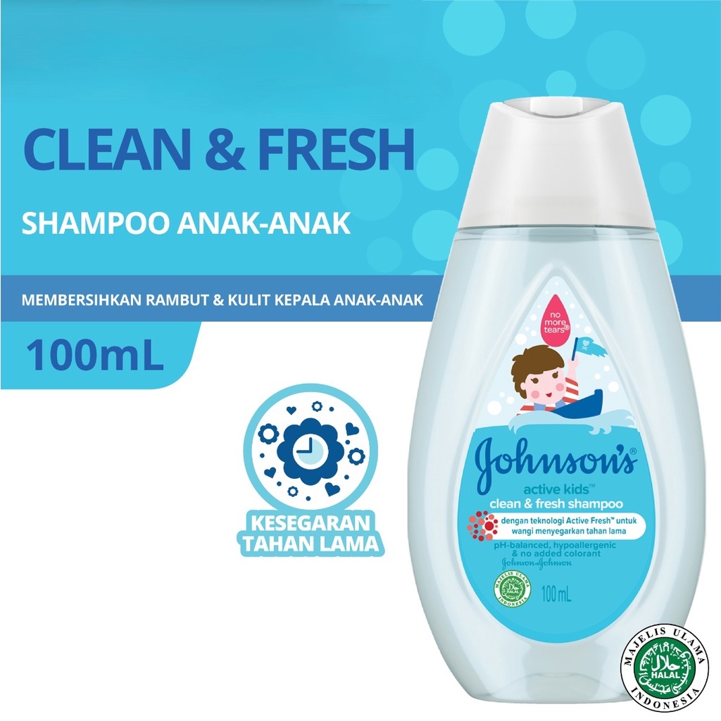 JOHNSON'S Active Kids Clean &amp; Fresh Shampoo - Shampo Anak-anak 100ml